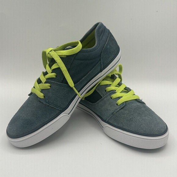 DC W TONIK Shoes - Blue Gray Suede Lime Laces Boys Size 7 - Picture 3 of 13